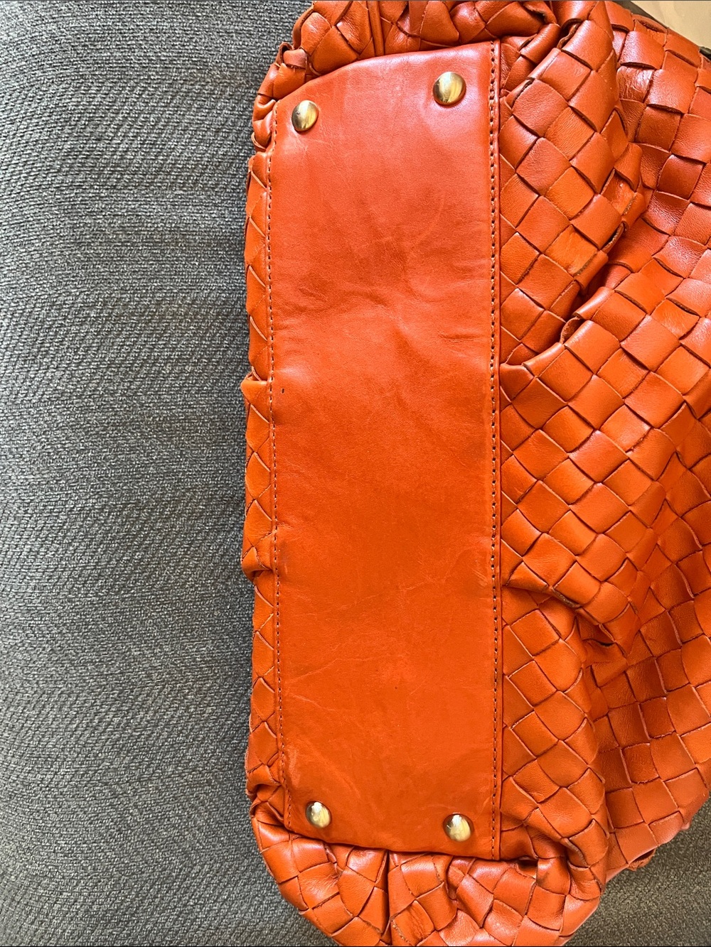 Michael Kors Vintage Woven Leather Shoulder Bag in Orange EUC - Picture 4 of 4